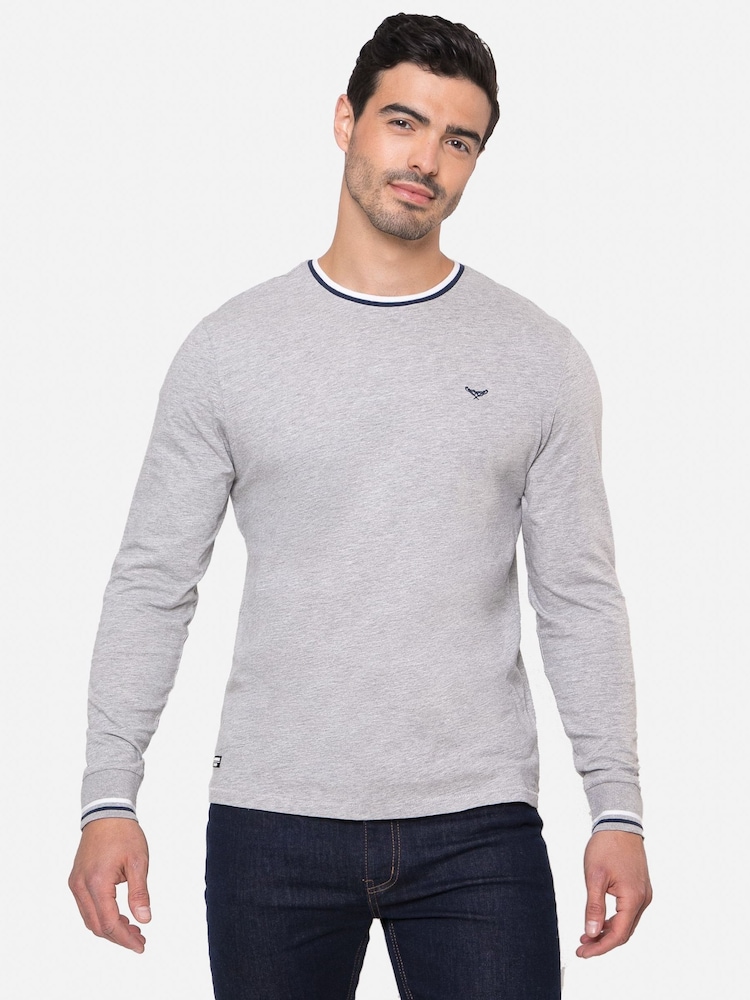 Threadbare Blue Long Sleeve 100% Cotton T-Shirts 2 Packs - Image 2 of 3