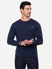 Threadbare Blue Long Sleeve 100% Cotton T-Shirts 2 Packs - Image 3 of 3