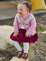 Roza z miško - Jojo Maman Bébé s fairskim vzorcem pletena jopa - Slika 1 iz 4