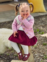 Roza z miško - Jojo Maman Bébé s fairskim vzorcem pletena jopa - Slika 2 iz 4