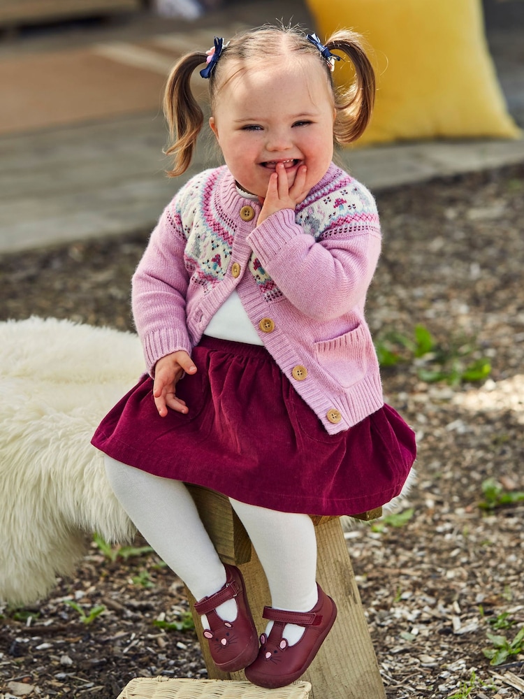Roza z miško - Jojo Maman Bébé s fairskim vzorcem pletena jopa - Slika 2 iz 4