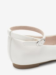 Ivory Satin Floral Embellished Mary Jane Occasion Shoes - Image 5 of 6
