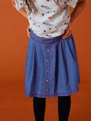 White Stuff Blue Nora Denim 100% Cotton Skirt - Image 3 of 6