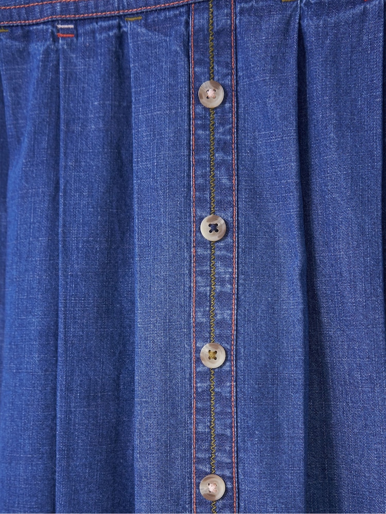 White Stuff Blue Nora Denim 100% Cotton Skirt - Image 6 of 6