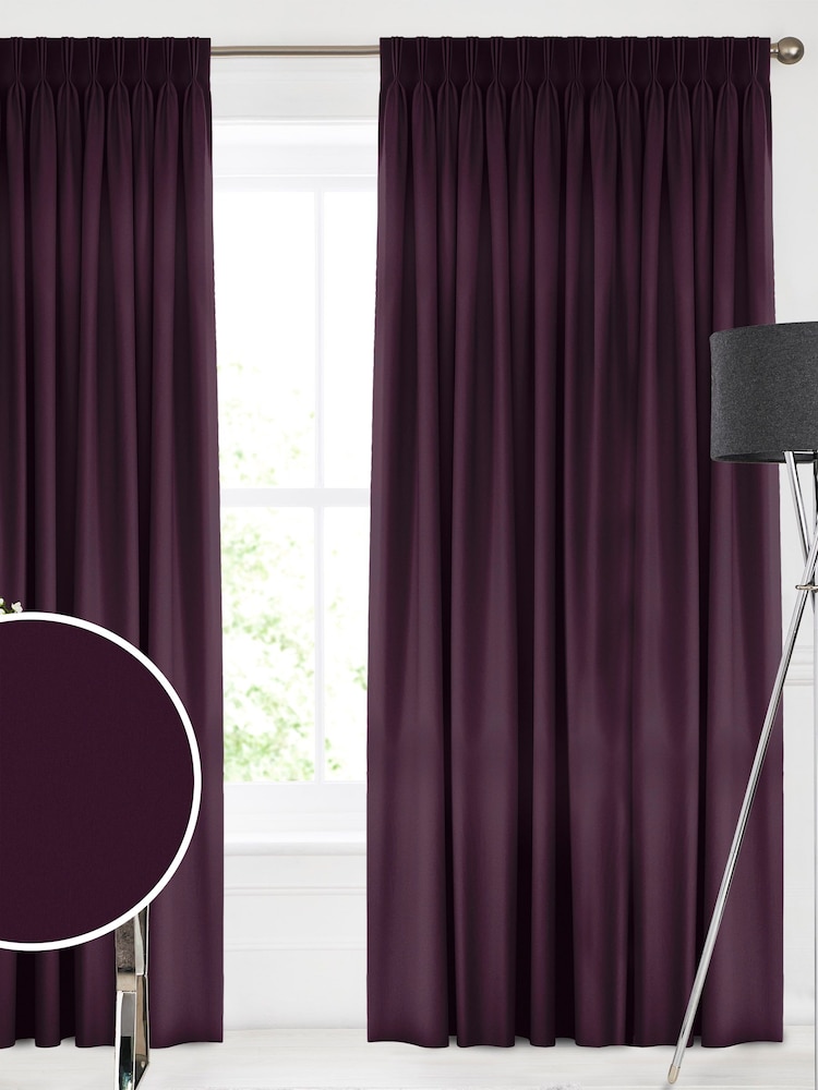 Aubergine Purple Montero Velvet Made To Measure Curtains - Image 1 of 9