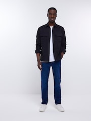 Темно-синий - River Island стретчевые джинсы зауженного кроя - Изображение 2 из 5