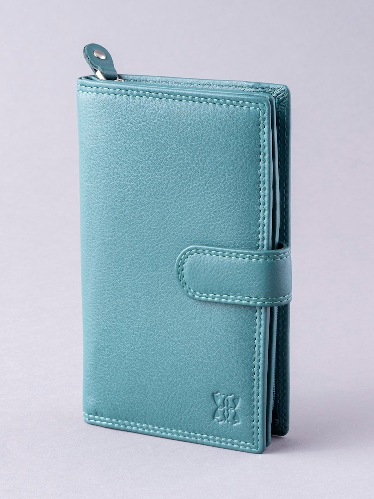Lakeland Leather Teal Green Medium Tab Purse - Image 1 of 5