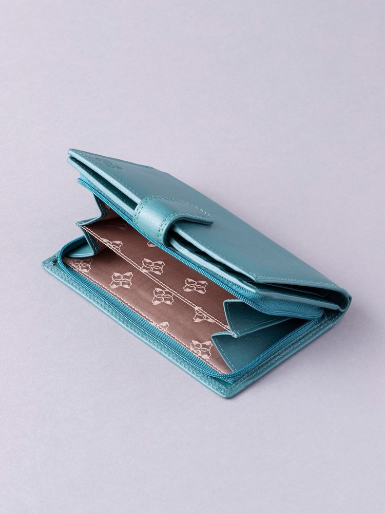 Lakeland Leather Teal Green Medium Tab Purse - Image 3 of 5