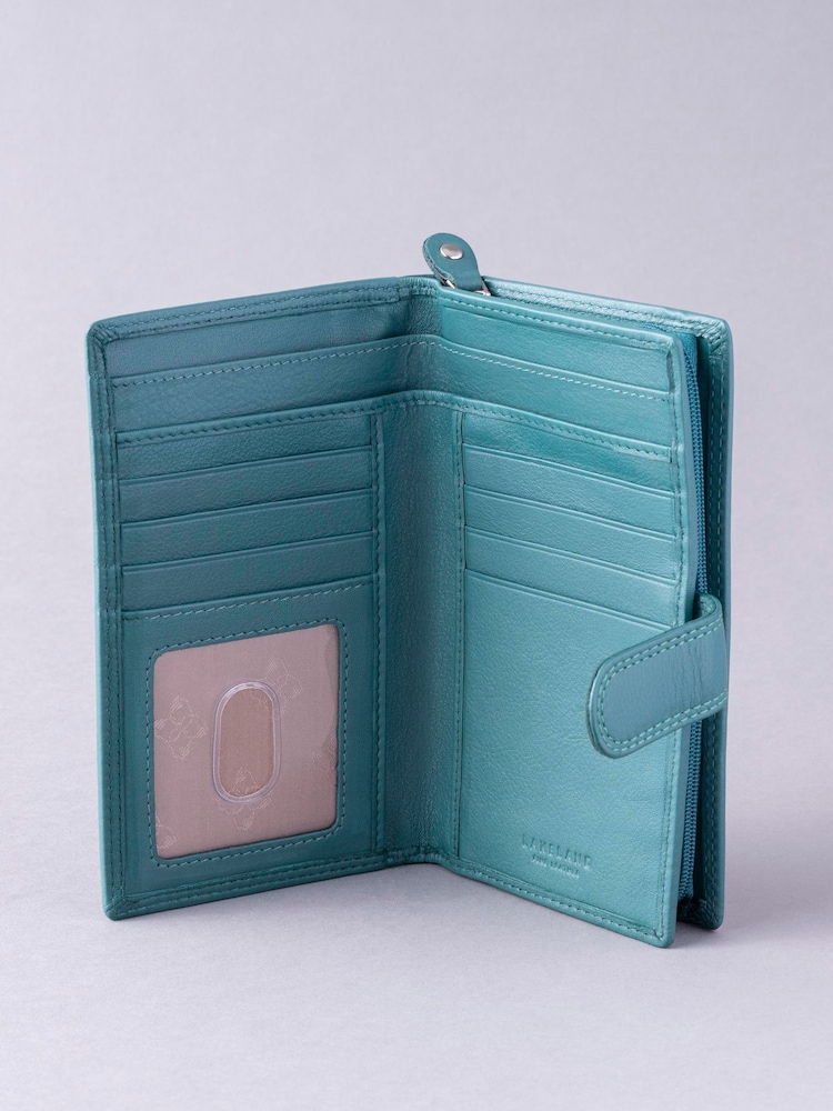Lakeland Leather Teal Green Medium Tab Purse - Image 4 of 5