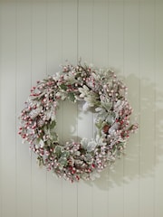 Bayswood Green Frosted Wreath 65cm - Image 1 of 4