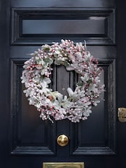Bayswood Green Frosted Wreath 65cm - Image 2 of 4