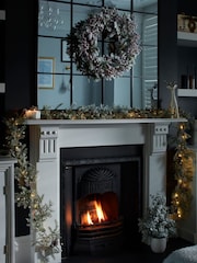 Bayswood Green Frosted Wreath 65cm - Image 3 of 4