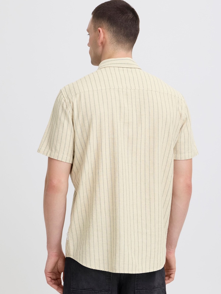 Blend Cream Aki Short-Sleeve Stripe Shirt - Image 2 of 5