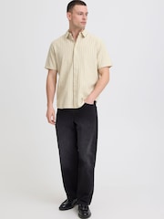 Blend Cream Aki Short-Sleeve Stripe Shirt - Image 3 of 5