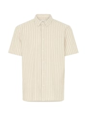 Blend Cream Aki Short-Sleeve Stripe Shirt - Image 5 of 5