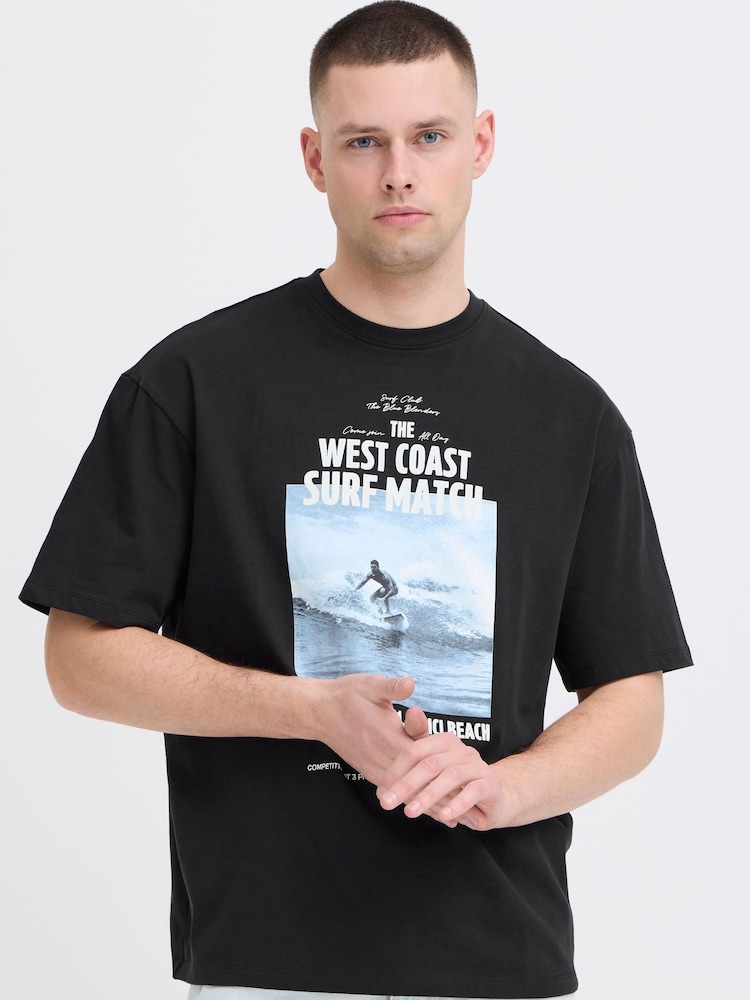 Blend Black Kyros Printed Crew Neck T-Shirt - Image 1 of 5 Blend Black Kyros Printed Crew Neck T-Shirt - Image 1 of 5
