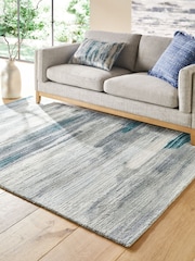 Blue Foy Abstract Stripe Rug - Image 1 of 6