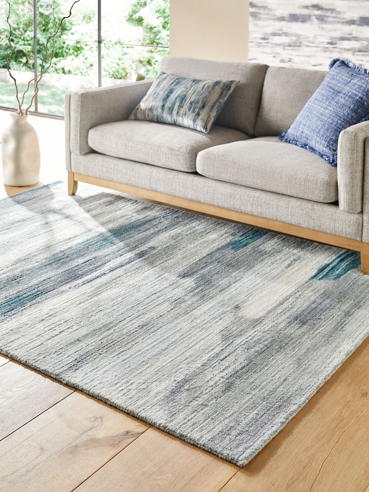 Blue Foy Abstract Stripe Rug - Image 1 of 6