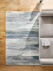 Blue Foy Abstract Stripe Rug - Image 3 of 6