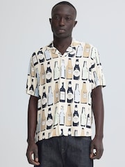 Blend Cream Anvar Bottle Print Short Sleeve Shirt - Image 1 of 5