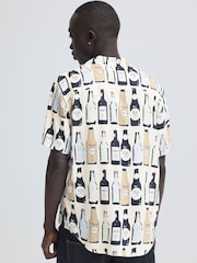 Blend Cream Anvar Bottle Print Short Sleeve Shirt - Image 2 of 5