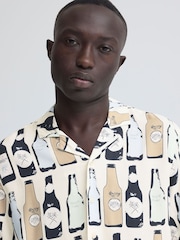 Blend Cream Anvar Bottle Print Short Sleeve Shirt - Image 4 of 5