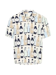 Blend Cream Anvar Bottle Print Short Sleeve Shirt - Image 5 of 5