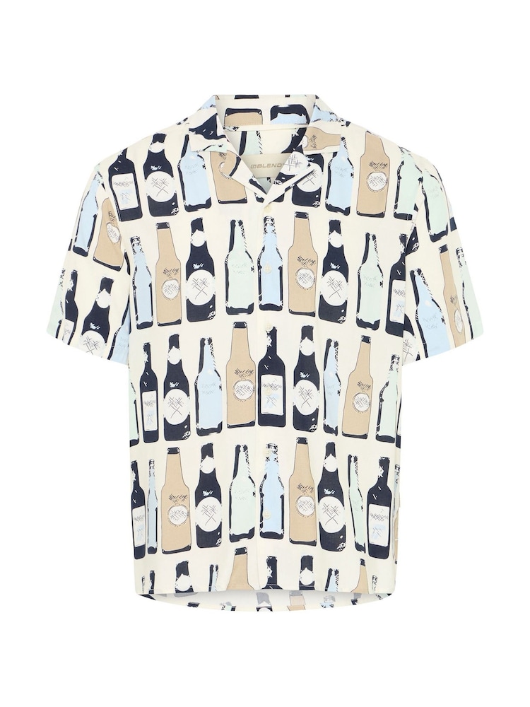 Blend Cream Anvar Bottle Print Short Sleeve Shirt - Image 5 of 5