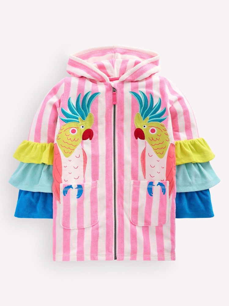 Boden Pink Fun Romie Towelling Zip-up - Image 1 of 3 Boden Pink Fun Romie Towelling Zip-up - Image 1 of 3