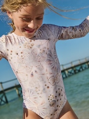 Cream Shell Long Sleeve Swimsuit (3-16yrs) - Image 2 of 7