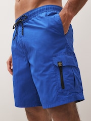 Cobalt Blue Cargo Swim Shorts - Image 3 of 5
