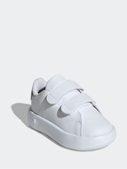 adidas White/Green Kids Advantage Trainers - Image 3 of 9