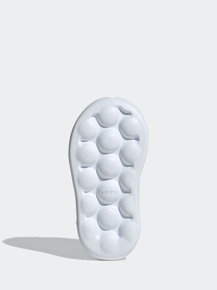 adidas White/Green Kids Advantage Trainers - Image 7 of 9