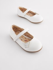 White Standard Fit (F) Butterfly Mary Jane Shoes - Image 1 of 5