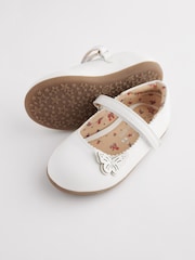 White Standard Fit (F) Butterfly Mary Jane Shoes - Image 2 of 5