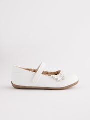 White Standard Fit (F) Butterfly Mary Jane Shoes - Image 3 of 5