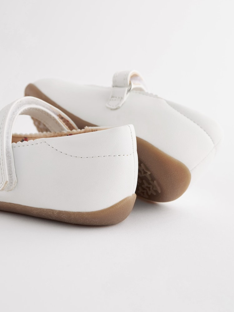 White Standard Fit (F) Butterfly Mary Jane Shoes - Image 5 of 5