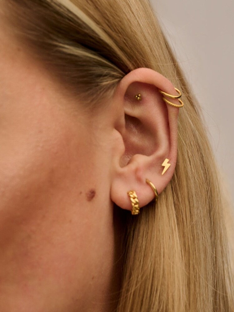 Orelia London Clean Metal Clicker Hoop Earrings - Image 2 of 2