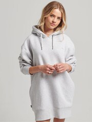 Superdry Grey Organic Cotton Embroidered Logo Sweat Dress - Image 1 of 5