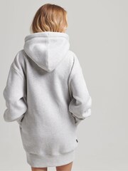 Superdry Grey Organic Cotton Embroidered Logo Sweat Dress - Image 2 of 5