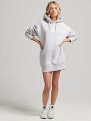 Superdry Grey Organic Cotton Embroidered Logo Sweat Dress - Image 3 of 5