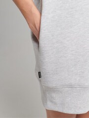 Superdry Grey Organic Cotton Embroidered Logo Sweat Dress - Image 4 of 5
