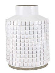 Pacific White Malone Textured Square Design Stoneware Vase - Image 2 of 4