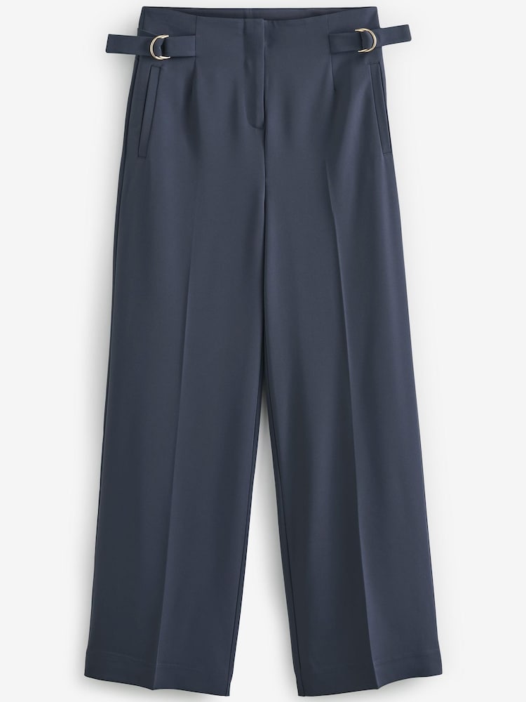 Grau - Anzughose mit weitem Bein und hoher Taille - Bild 5 von 5 Grau - Anzughose mit weitem Bein und hoher Taille - Bild 5 von 5