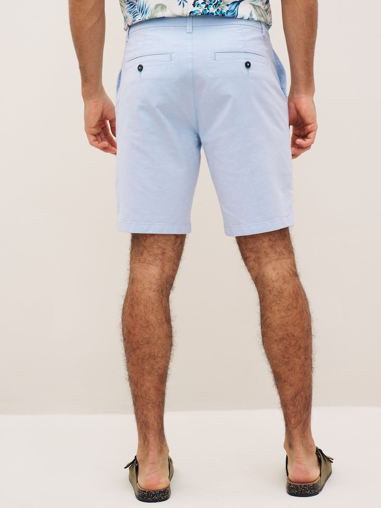 Light Blue Oxford Slim Stretch Chino Shorts - Image 2 of 9
