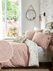 Laura Ashley Coral Pink 200 Thread Count Loveston 100% Cotton Duvet Cover and Pillowcase Set - Image 2 of 7