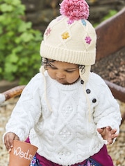 JoJo Maman Bébé Cream Cosy Cable Jumper - Image 1 of 4