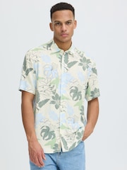 Blend Cream Assel Printed Short Sleeve Shirt - Image 1 of 5
