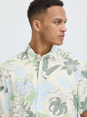 Blend Cream Assel Printed Short Sleeve Shirt - Image 4 of 5