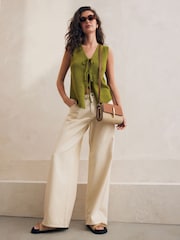 Tan Brown Raffia Cross-Body Bag - Image 1 of 8